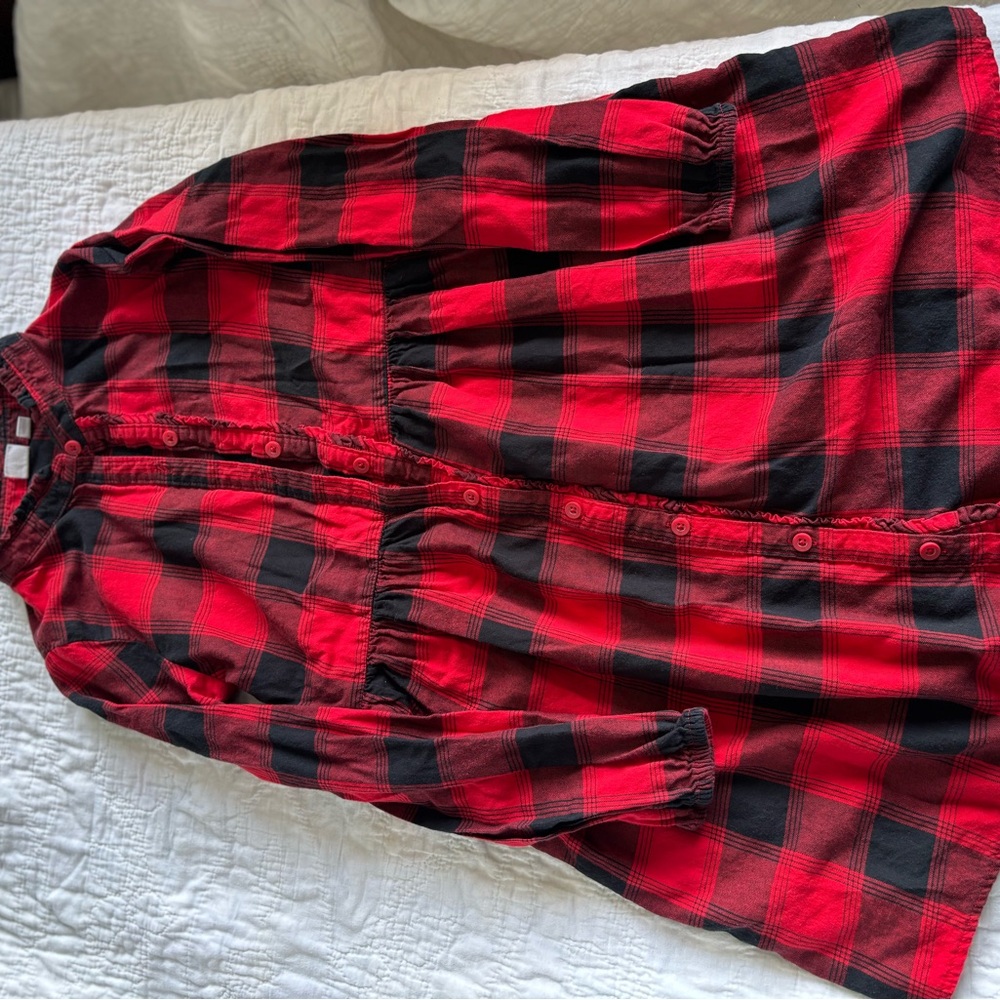 GAP Kids Red and Black Plaid Dress/Tunic